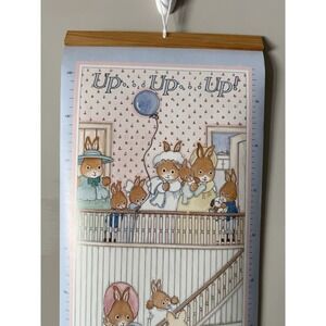 CR Gibson USA Vintage Cara Marks Bunny Growth Chart‎ 9" X 36" Baby Nursery